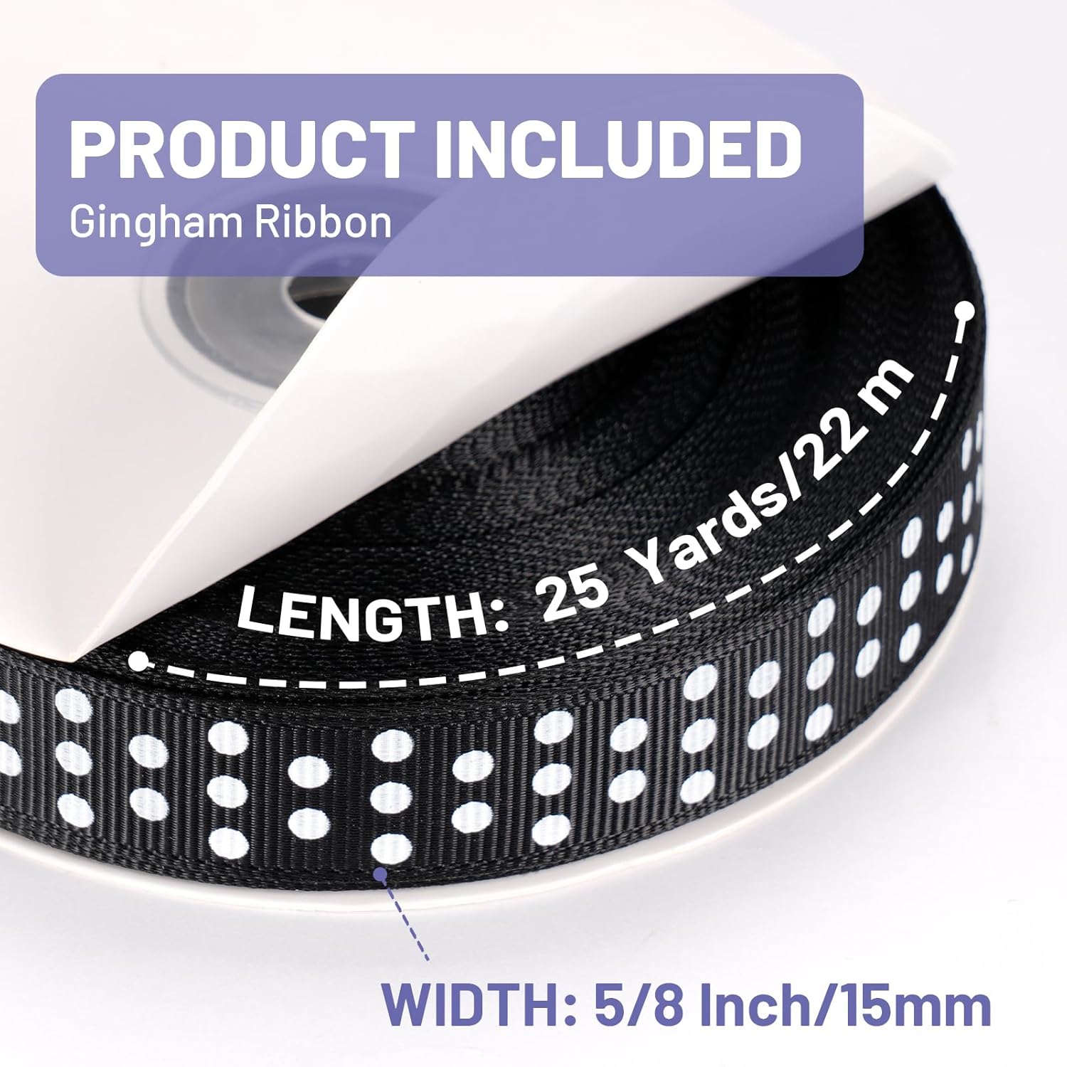 Polka Dot Grosgrain Ribbon 5/8 Inch, 25 Yards Spool Black and White Dot Craft Ribbon for Christmas Gift Wrapping DIY Crafts Hair Bows Wedding Party Decor Sewing and Home Decoration - Crafty Corner