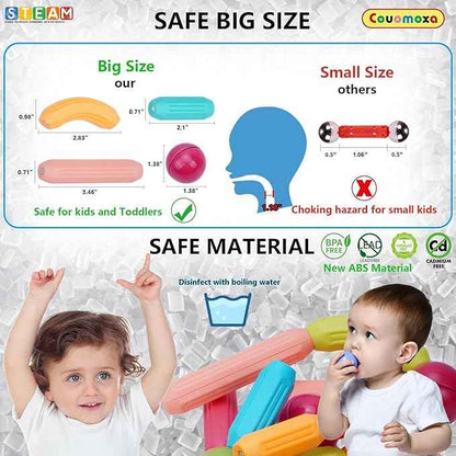 COUOMOXA Magnetic Toy Montessori for Kids: 3 4 5 6 7 8 9 10 11 12 Years Old Kids Building Sticks - Magnetic Creative Toy Age 3-12 Playroom Family - Christmas Birthday Gift for Boys Girls