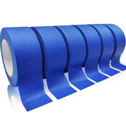 6 Rolls Masking Tape, Blue Painters Tape, Artist Painter's Painting Paper Tape for Multi-Purpose Wall Paint, DIY Crafts & Arts, Scrapbook, Decoration, Labeling, Edge Finishing (1.88Inch x 60.1Yard)
