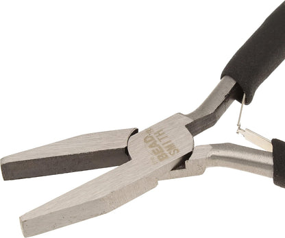 The Beadsmith Color-ID Flat Nose Plier – 5 inches (127mm) – Red Comfort Grip Handle – Polished Steel Head and Double-Leaf Spring - Tool for Jewelry Making - Crafty Corner