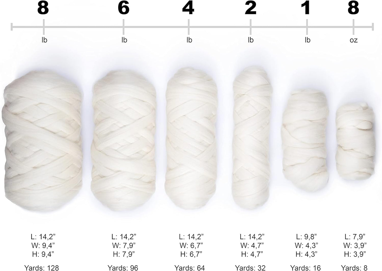 Chunky arm Yarn 8 lb XXL Natural Color un-Dyed Wool roving arm Knit Projects Spinning Felting Blankets and Tapestry (Gray 8 lb)