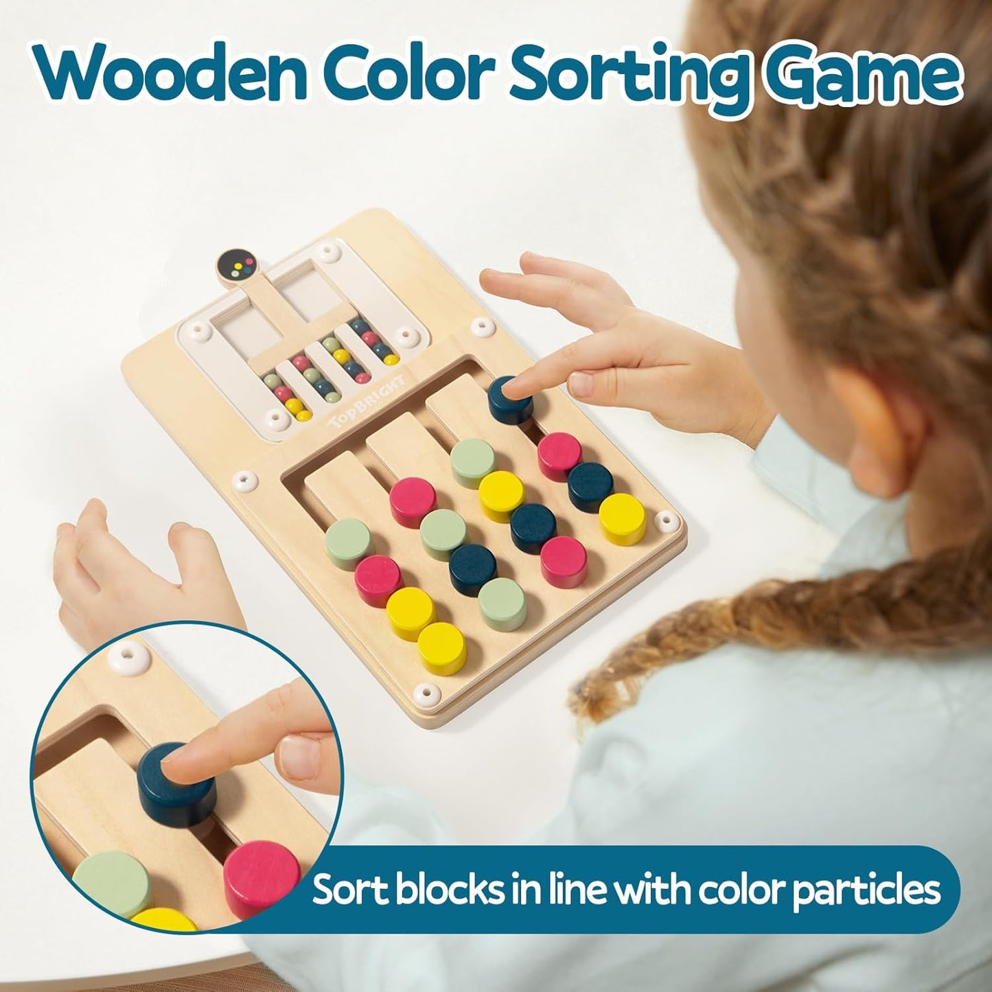 TOP BRIGHT Slide Puzzles for Kids Ages 4-6 Boys Girls, Travel Games Road Trip Activities for Kids, Montessori Color Matching Toys for 3+ Years Old, Brain Teaser Birthday Gift