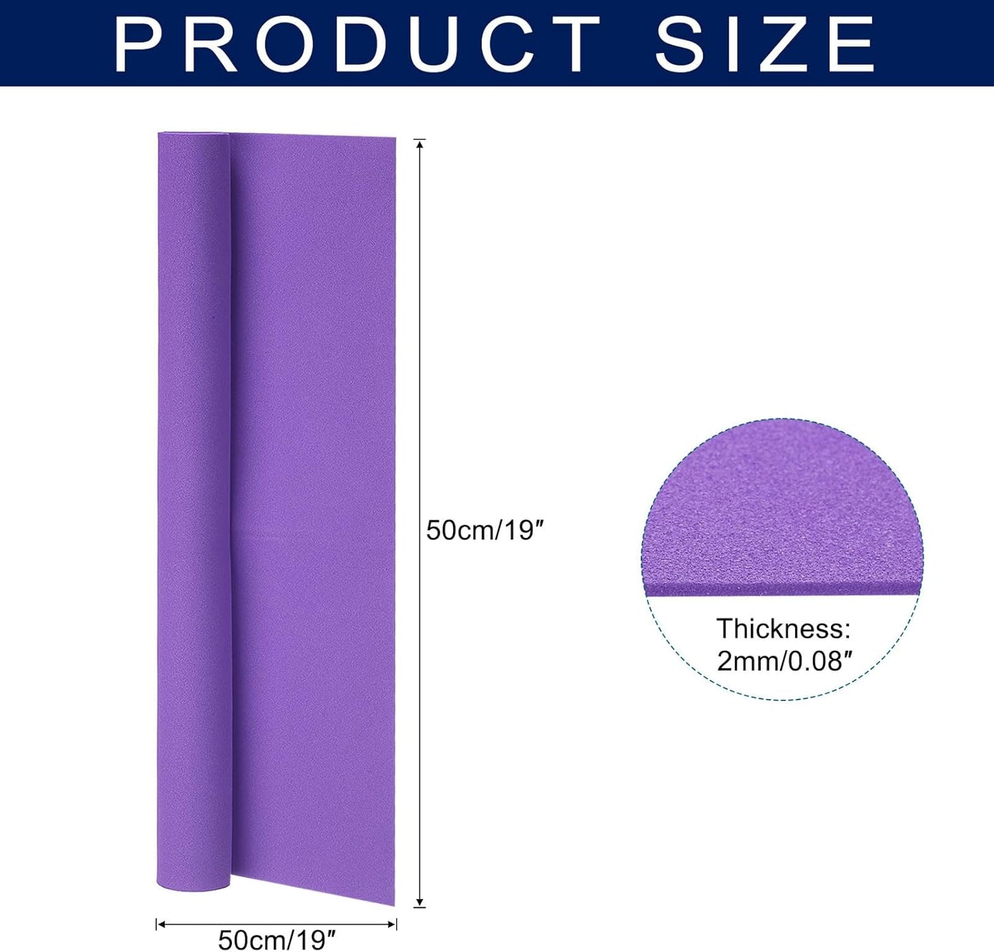 MECCANIXITY Foam Sheets Crafts 19x19 Inch 2mm EVA Craft Foam Paper Foam Sheets for Crafts Projects DIY Cosplay Modeling, Deep Purple