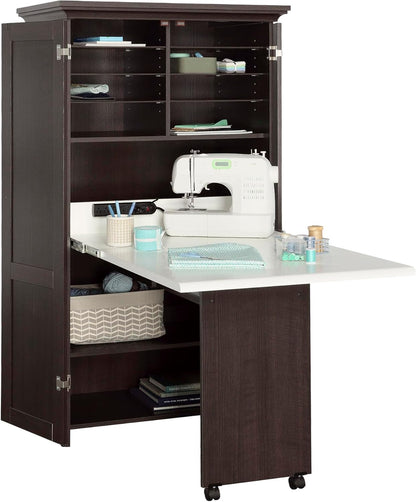 Sauder Miscellaneous Storage Craft & Sewing Armoire, Dakota Oak Finish