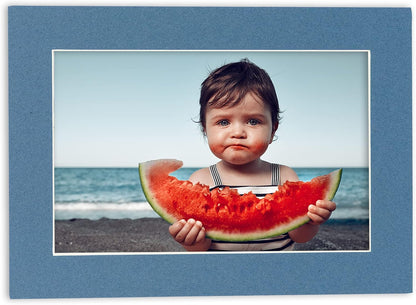 11x14 Mat for 8.5x11 Photo - Precut Steel Blue Picture Matboard for Frames Measuring 11 x 14 Inches - Bevel Cut Matte to Display Art Measuring 8.5 x 11 Inches - Acid Free Pack of TEN MATS