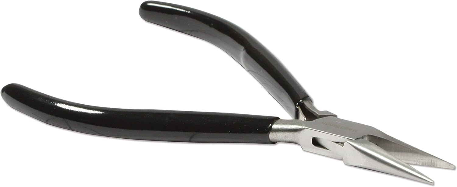 The Beadsmith Chain Nose Pliers – Extra Fine Tips – 4.5 inches (114mm) – PVC Grip Handle with Double Leaf Springs – Jewelry Making Tool for Creating Bracelets, Earrings and Necklaces - Crafty Corner