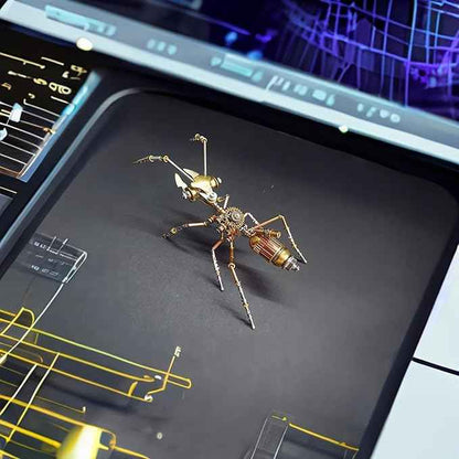 3D Steampunk Metal Insect Bug Mechanical Sculpture Insect Puzzle Ant Model Engineering Puzzle DIY Projects for Birthday Present,Funny (Ant)