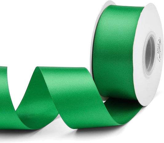 Humphrey's Craft 1-1/2 Inch Fern Green Double Faced Satin Ribbon - 25 Yards Variety of Color for Crafts Gift Wrapping Bows Bouquet Decoration Sewing Christmas Tree Wedding Invitation Card. - Crafty Corner