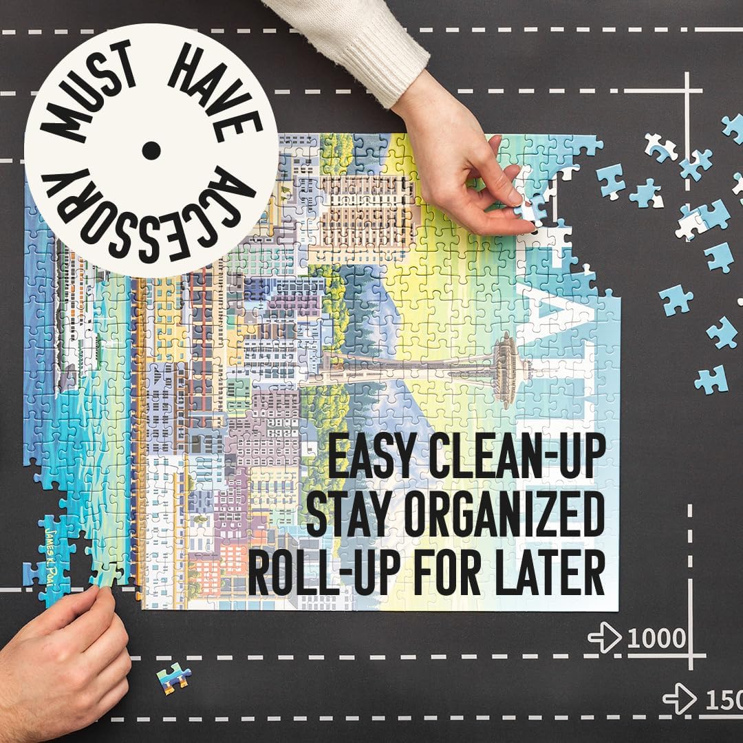 Puzzle Mat for Jigsaw Puzzle Fits 1500 1000 500 Piece Puzzles Roll-Up Puzzle Mat for Adults Kids Storage & Transport by Amuzi