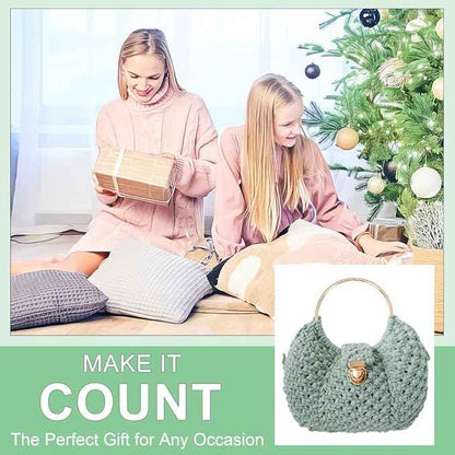 ACRNIGHEET Macrame Bags for Women Macrame Purses and Handbags Macrame Kit for Beginners DIY Macrame Purse Kit with D Shaped Handle Hobbies Project for Starter Boho Gift for Friends