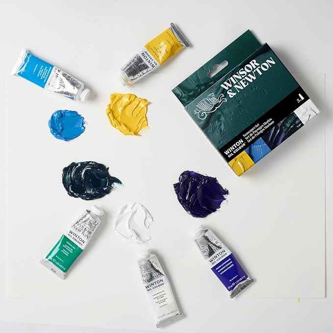 Winsor & Newton Winton Oil Color Paint Set, Seascape, 5 x 37ml Tubes