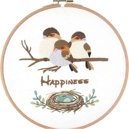 Act Iron Embroidery Starter Kit Stamped with Pattern Feather Dream with Base and Hoops Cloth Color Threads DIY Cross Stitch Needlework Home Decor Crafts for Adults