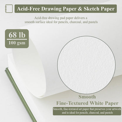 SuFly Small Sketch Book 5.5"x8.5", 2-Pack Mini Sketchbook, Spiral Bound Sketchbook Hardcover with 200 Sheets of 68lb/100gsm Mini Drawing Pad Paper, Small Sketch Pads for Drawing for Adults & Kids. - Crafty Corner