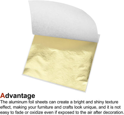 MECCANIXITY Gold Leaf Foil Sheet, Light Silver Leaf Papers, 3.3 x 3.1inch for Art Decoration, Sculptures, Painting, Pack of 100