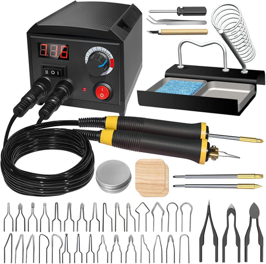 Wood Burning Tool, Wood Burner kit Pen 200~750℃, Wood Burning kit with Digital Thermometer Temperature Adjustable Temperature, 2 pyrographic Wood Burning pens, 36 Wood Burning Pen Tips - Crafty Corner