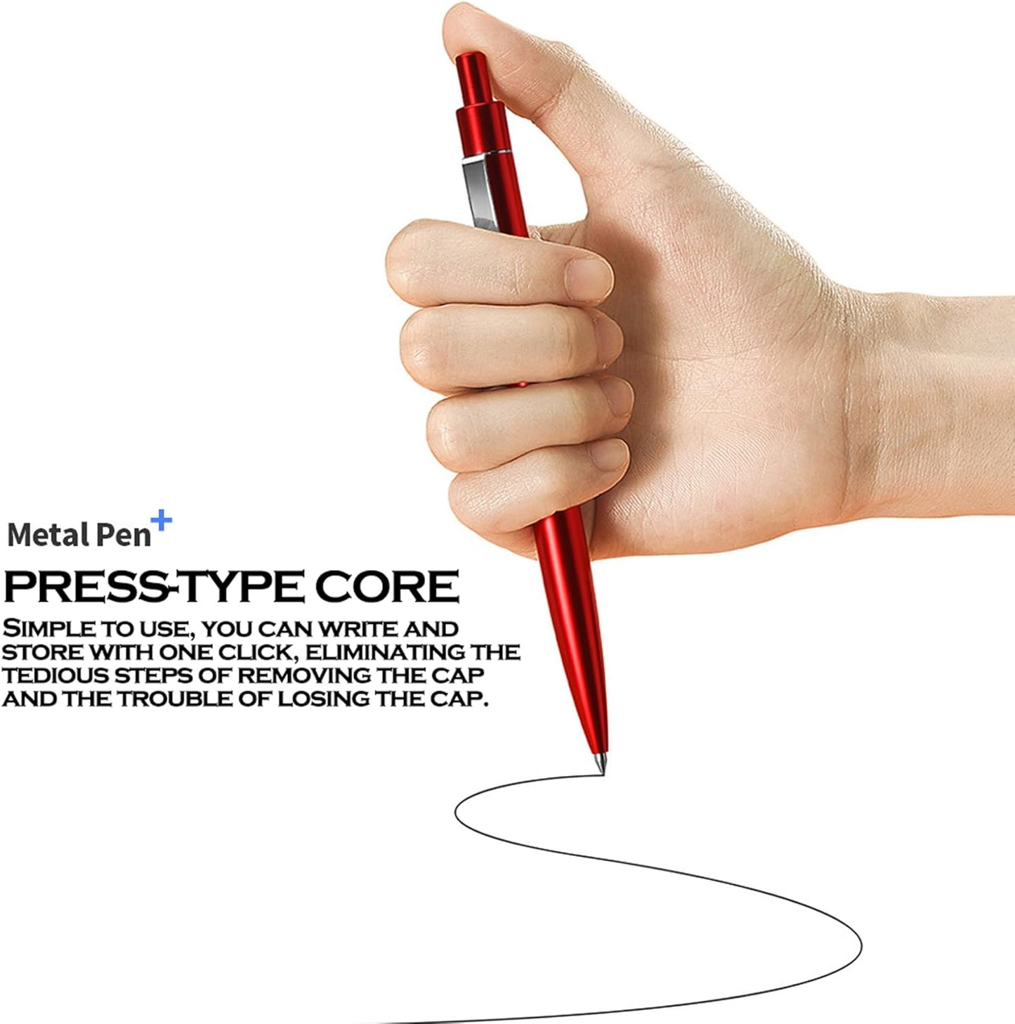 DUNBONG Golden Metal Gel Pen, Gel Ink Ballpoint Pen, Black Ink, 0.5mm Retractable Ink Pen (Golden)