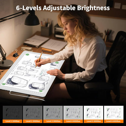 Elice Magnetic A3 Light Board for Diamond Painting, Ultra-Thin Tracing LED Light Box with Side Buttons, Super Bright Diamond Art Light Pad, Light Table for Drawing, Sketching, Weeding Vinyl - White