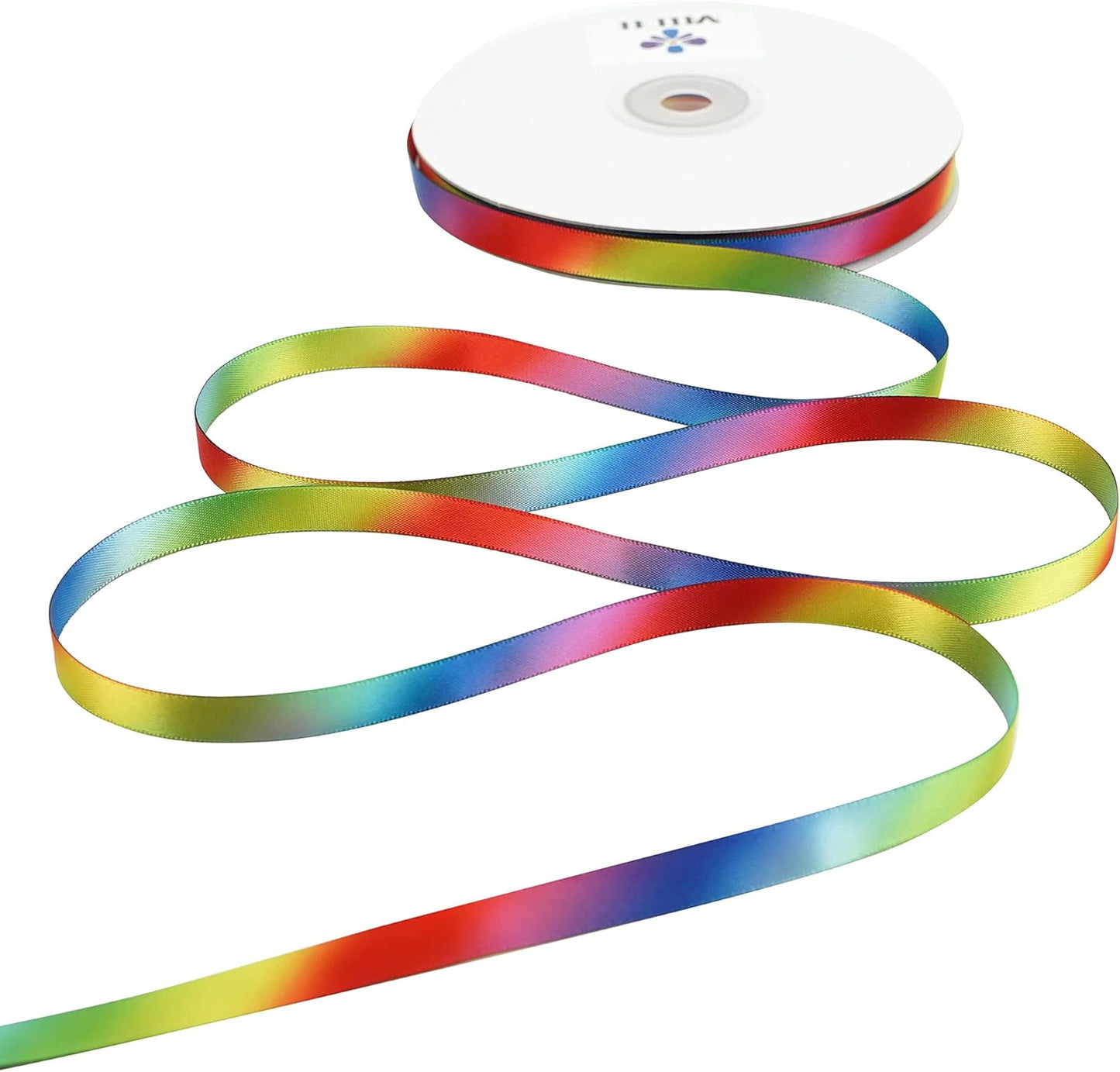 MEEDEE Rainbow Satin Ribbon - 3/8 inch Colored Ribbon for Crafts, Gift Wrapping, Birthday Party, Pride Party, Wedding Decorating - 50 Yards - Crafty Corner
