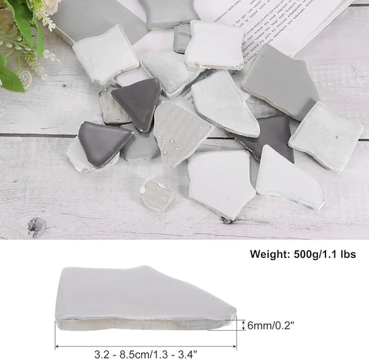 uxcell 500g/1.1LB Irregular Ceramics Mosaic Tiles, 1.3-2 cm Bulk Stained Ceramic Mosaic Pieces Stones Mosaic Kits for DIY Art Craft Projects Home Decor, Mixed Brown