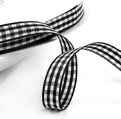 Classic Gingham Checkered Ribbon, Assorted Colors Premium Polyster Plaid Checkered Craft Ribbon for Gift Wrapping, DIY Projects, Hair Bows,Scrapbooking & Party Decor (Black, 3/8x50Yd) - Crafty Corner