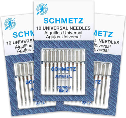 Schmetz Universal Sewing Machine Needles - Size 80/12-3 Cards - 30 Needles
