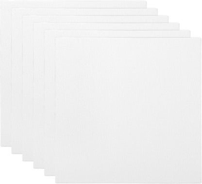 PATIKIL 8x8 Canvas Boards for Painting, 6 Pack 100% Cotton Square Triple Primed Stretched Blank Art Canvas Panel Bulk Thin for Acrylic, Oil, Tempera Paints, White