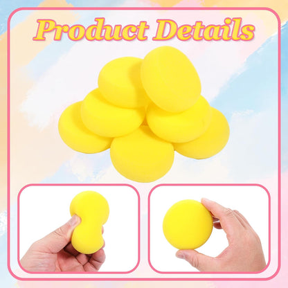 Paint Sponge, 12 Pcs Yellow Round Painting Sponges 3 Inch Artist Pottery Sponge Applicator Watercolor Sponges for Face Painting Pottery Art Crafts Ceramics