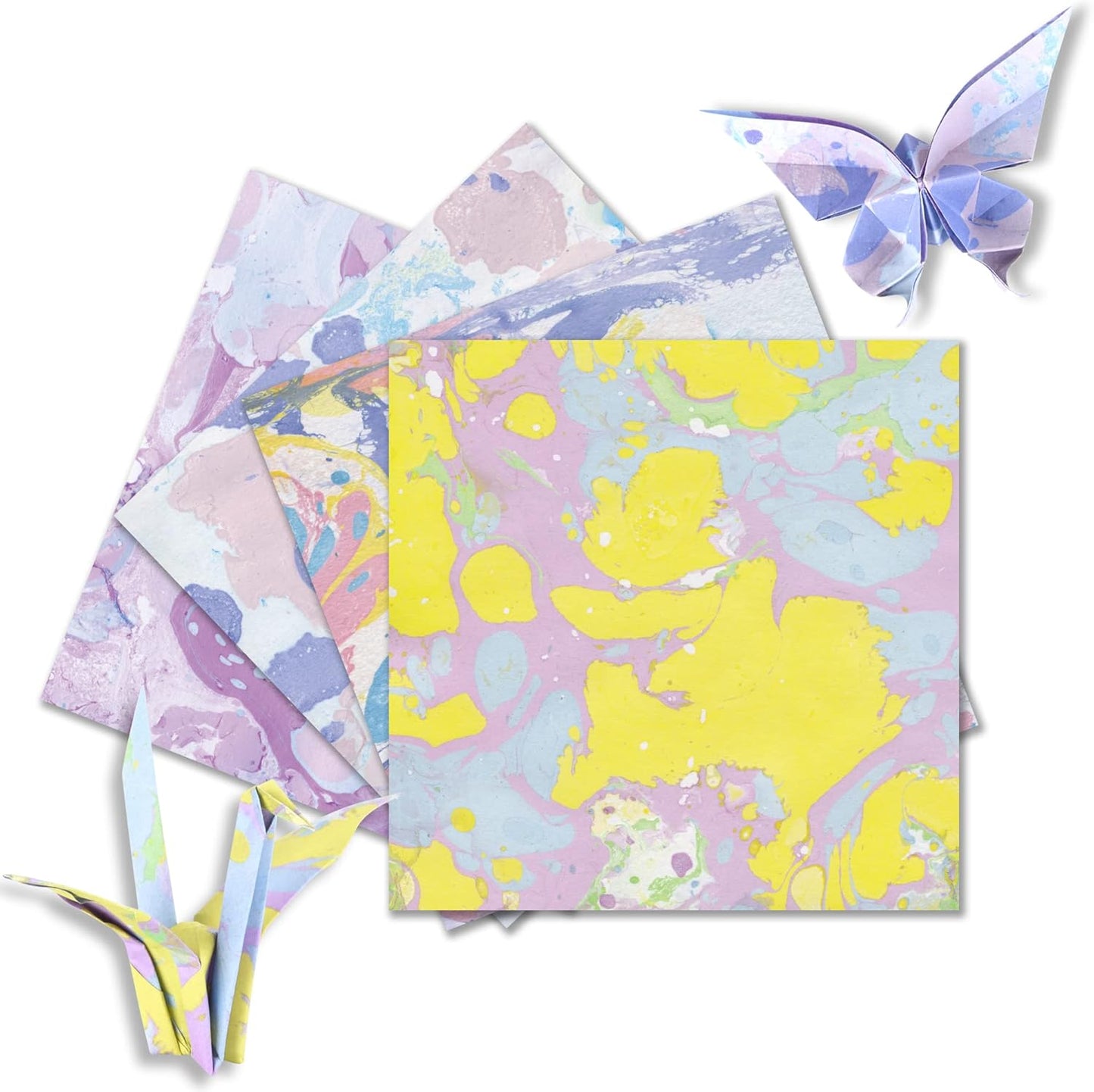 Origami Paper Kit 50 Sheets 6 Inch Square Double Sided Color 10 Vivid Japanese Washi Colors for Hand Crafts Origami Paper Arts Creativity.Watercolor Texture - Crafty Corner