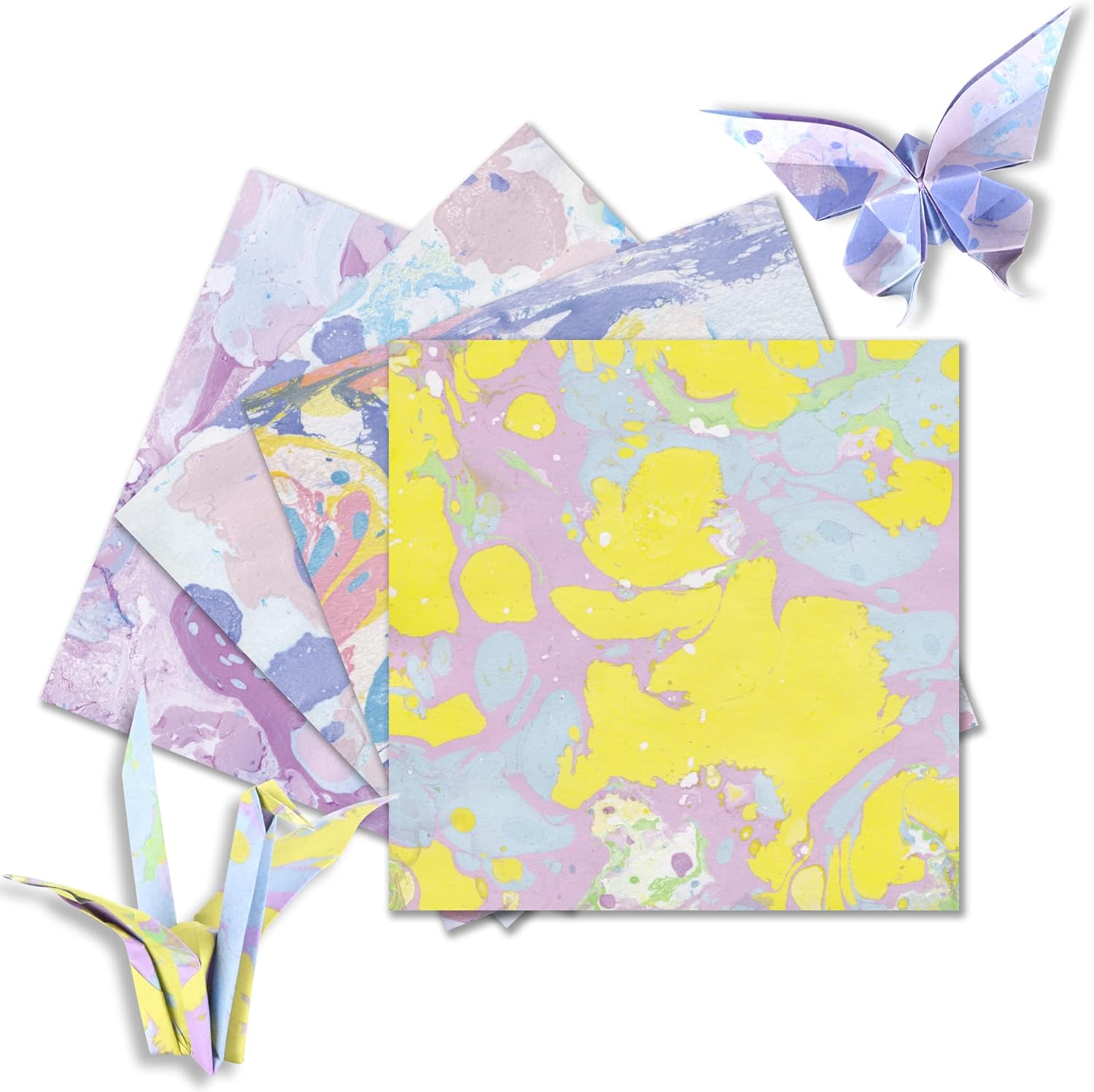Origami Paper Kit 50 Sheets 6 Inch Square Double Sided Color 10 Vivid Japanese Washi Colors for Hand Crafts Origami Paper Arts Creativity.Watercolor Texture - Crafty Corner