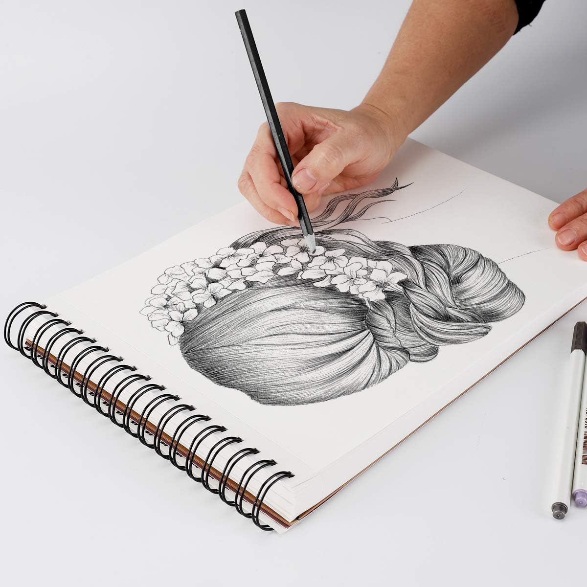 Bachmore Sketchpad 9X12 Inch (68lb/100g), 100 Sheets of TOP Spiral Bound Sketch Book for Artist Pro & Amateurs | Marker Art, Colored Pencil, Charcoal for Sketching - Crafty Corner