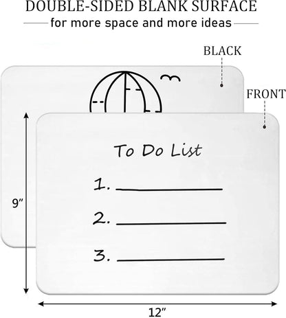 10 Pack Dry Erase Boards, Double-Sided Small White Board for Classroom Student, 9"x12" Portable Dry Erase Board Bulk, Mini Whiteboard for Teacher Classroom Supplies