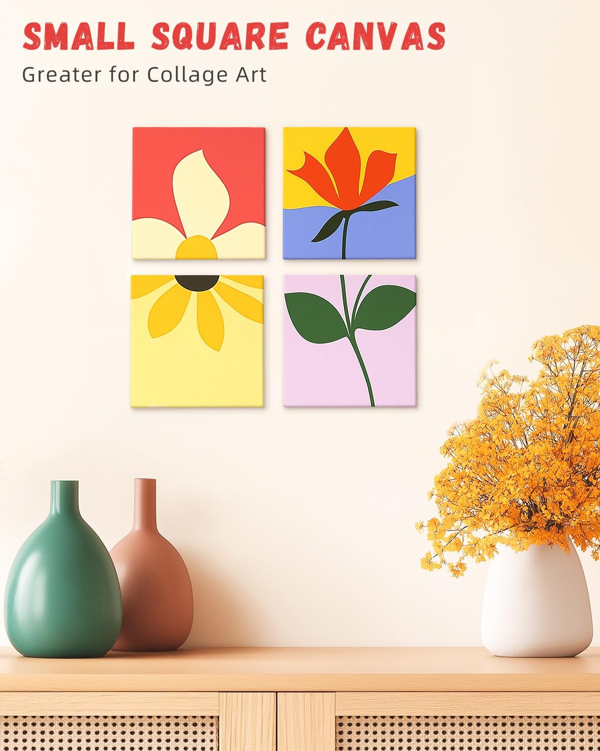 Simetufy 12 Pack 8x8 Inch Painting Canvas Panels Blank Square Canvas Boards for Painting, 8oz Gesso Primed Acid-Free 100% Cotton for Acrylics Paints