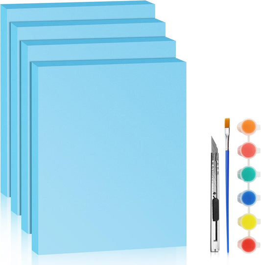 LuckyFoam Blue 4 Pack 15x12x1 inch Foam Sheets 1 Inch Thick Polystyrene Rectangles XPS Foam Board Craft for Insulating DIY Modeling Art Supplies - Crafty Corner