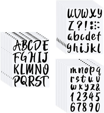 Outus 576 Pieces 8 Sheets Letters Stickers Self Adhesive Vinyl Letter Alphabet Number Stickers Mailbox Numbers Sticker, Decals for Classroom Decor, Sign, Door(Black,3 Inch)