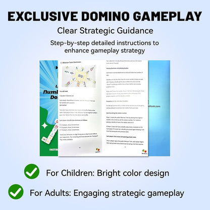 Mexican Train Dominoes Double 15 with 8 Wooden Holders | 136 Colorful Number Dominos Tiles for Adults, Travel Board Game for Family Nights, Cognitive Strategy Games for 2-8 Players