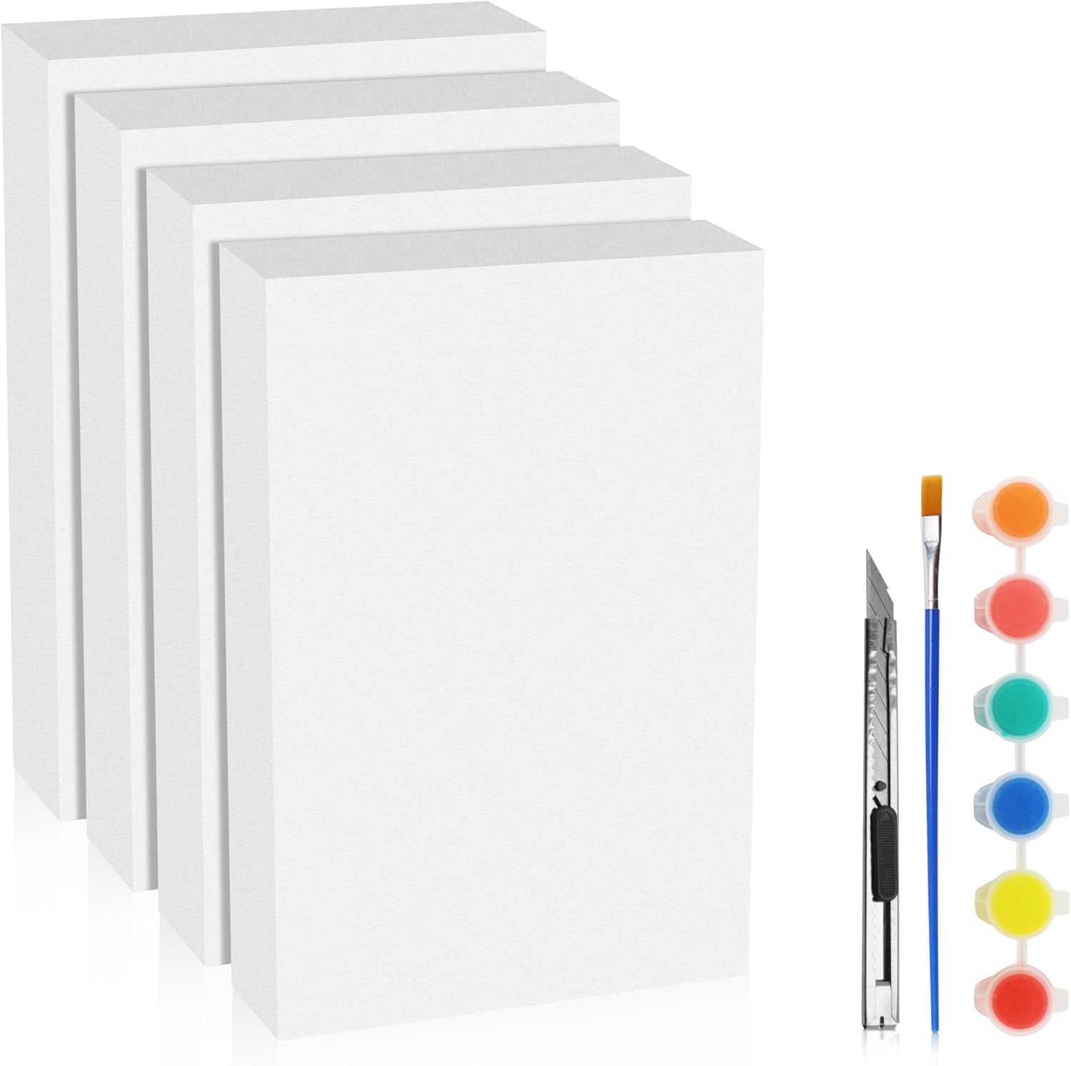 LuckyFoam White 4 Pack 12x7.5x2 inch Foam Sheets 2 Inch Thick Polystyrene Rectangles XPS Foam Board Craft for Insulating DIY Modeling Art Supplies - Crafty Corner