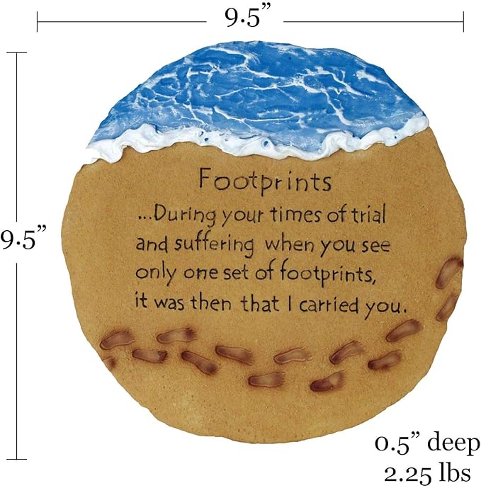 Spoontiques - Garden Décor - Footprints Stepping Stone - Decorative Stone for Garden