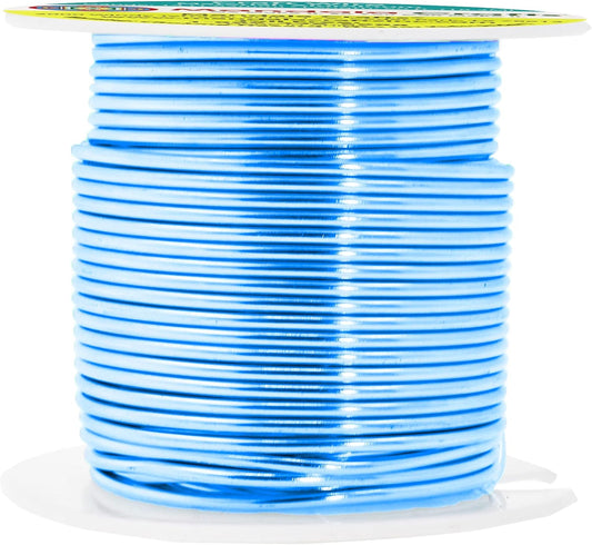 Mandala Crafts 14 Gauge Anodized Aluminum Craft Wire for Jewelry Making - 60 FT Colored Flexible Vivid Sky Blue Wire - Bendable for Bonsai Armature Crafting Sculpting - Crafty Corner