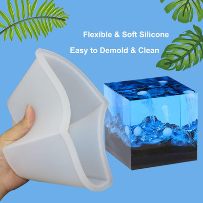 4 Inch Cube Silicone Mold Super Large Square Resin Mold Resin Epoxy Casting Molds