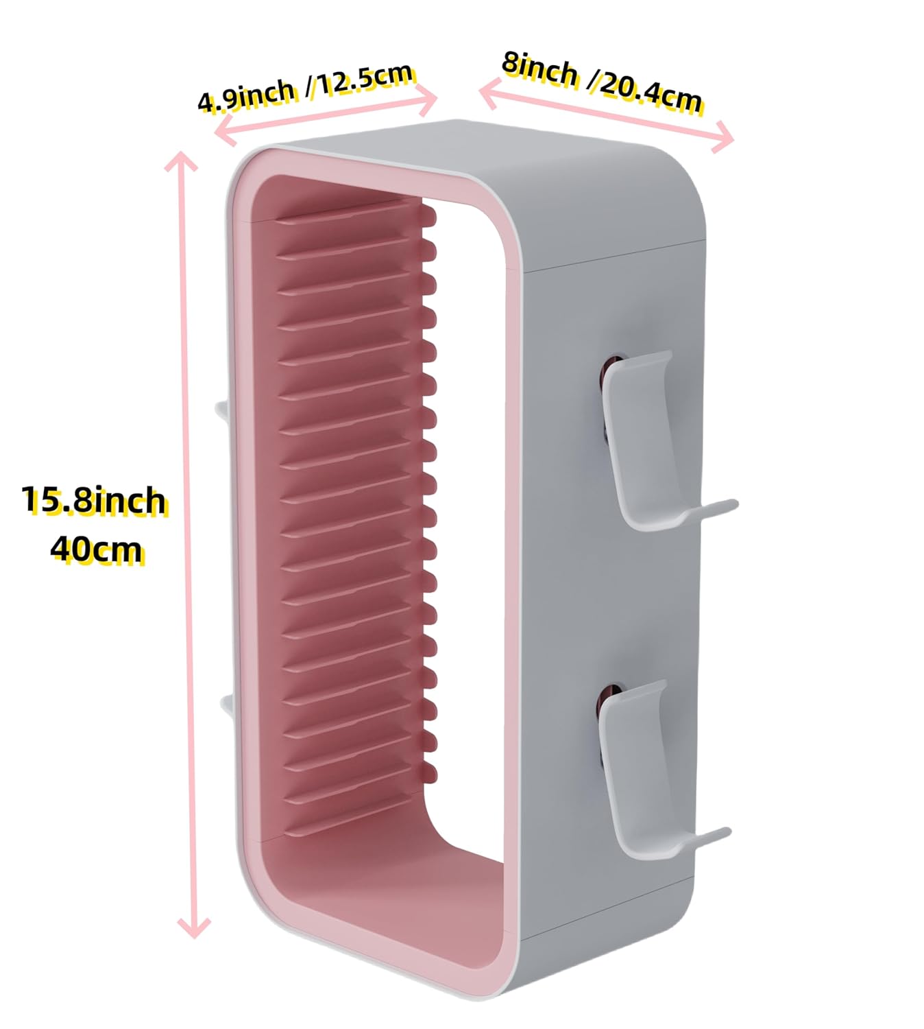 wigmoa OYO-1 15.8INCH Game Storage Tower Compatible with PS5/ Xbox Series S & X/Switch, Universal Video Discs Organizer 18 PCS with 4 Controller Holder, Game Disk Box Stand (White/Pink)