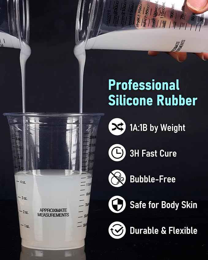 Nicpro 170oz Silicone Mold Making Kit 15A, Translucent Silicone Rubber, Non-Toxic Flexible & Food Safe Mold Kit, Mix Ratio 1:1 Casting Silicone for Resin with Frame Housing
