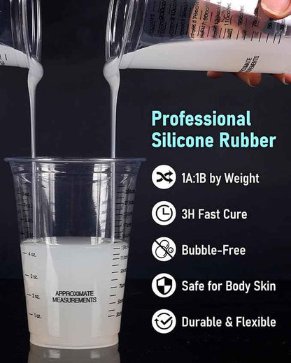 74oz Platinum Silicone Mold Making Kit with Molds Housing & Mixing Cups, 1:1 Ratio, 15A Medium Hardness, Non-Toxic Liquid Silicone Rubber for Resin, Jewelry, Craft Molds