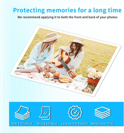 100 Pack Matte Self Adhesive Laminating Sheets, Clear Laminating Sheets Holographic Sticker Paper Clear Vinyl, Matte Finish Self Sealing Lamination Sheet, with Scraper, 8.38" x 11.8"