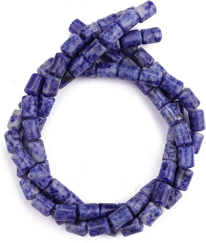 Natural Blue Sodalite Cylinder Stone Loose Semi Gemstone Beads for Jewelry Making 10mmx14mm 38cm
