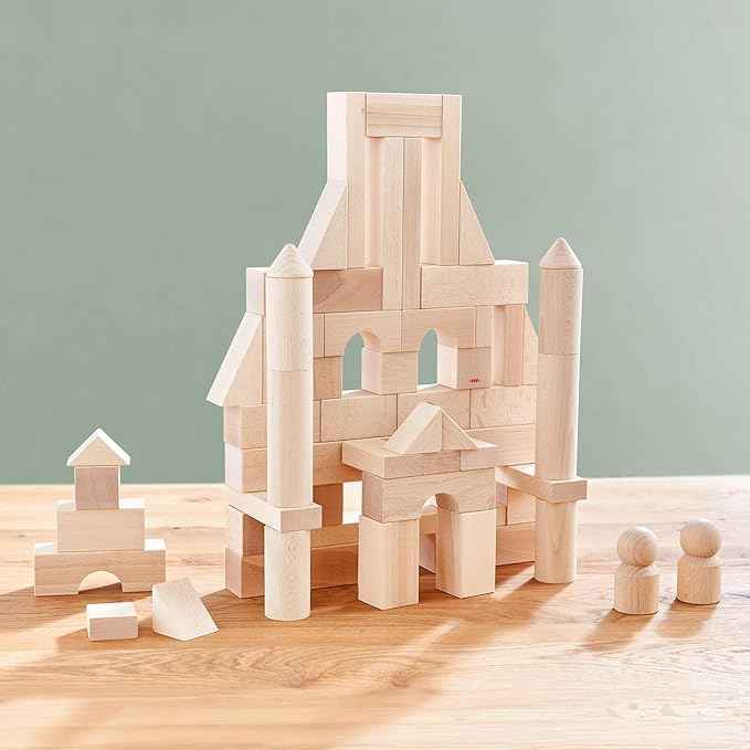HABA Wooden Building Blocks 60 Piece Set, Ideal Toddler Blocks for & Kids Stacking Toys for Ages 1 & Up for Open-Ended Play, Made in Germany
