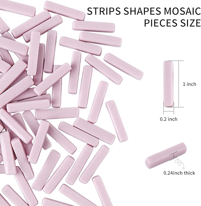 Youway Style Strips Mosaic Tiles for Crafts Bulk,150g Light Purple Mosaic Glass Pieces for Crafts DIY Spring Mosaic Art Decor,Mosaic Kit Supplies