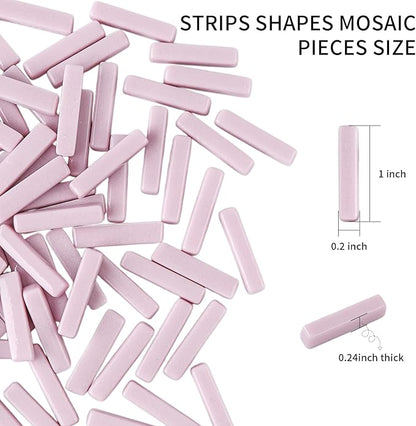 Youway Style Strips Mosaic Tiles for Crafts Bulk,150g Light Purple Mosaic Glass Pieces for Crafts DIY Spring Mosaic Art Decor,Mosaic Kit Supplies