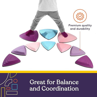 Special Supplies Stepping Stones for Kids Indoor and Outdoor Balance Blocks Promote Coordination, Balance Strength Child Safe Rubber, Non-Slip Edging