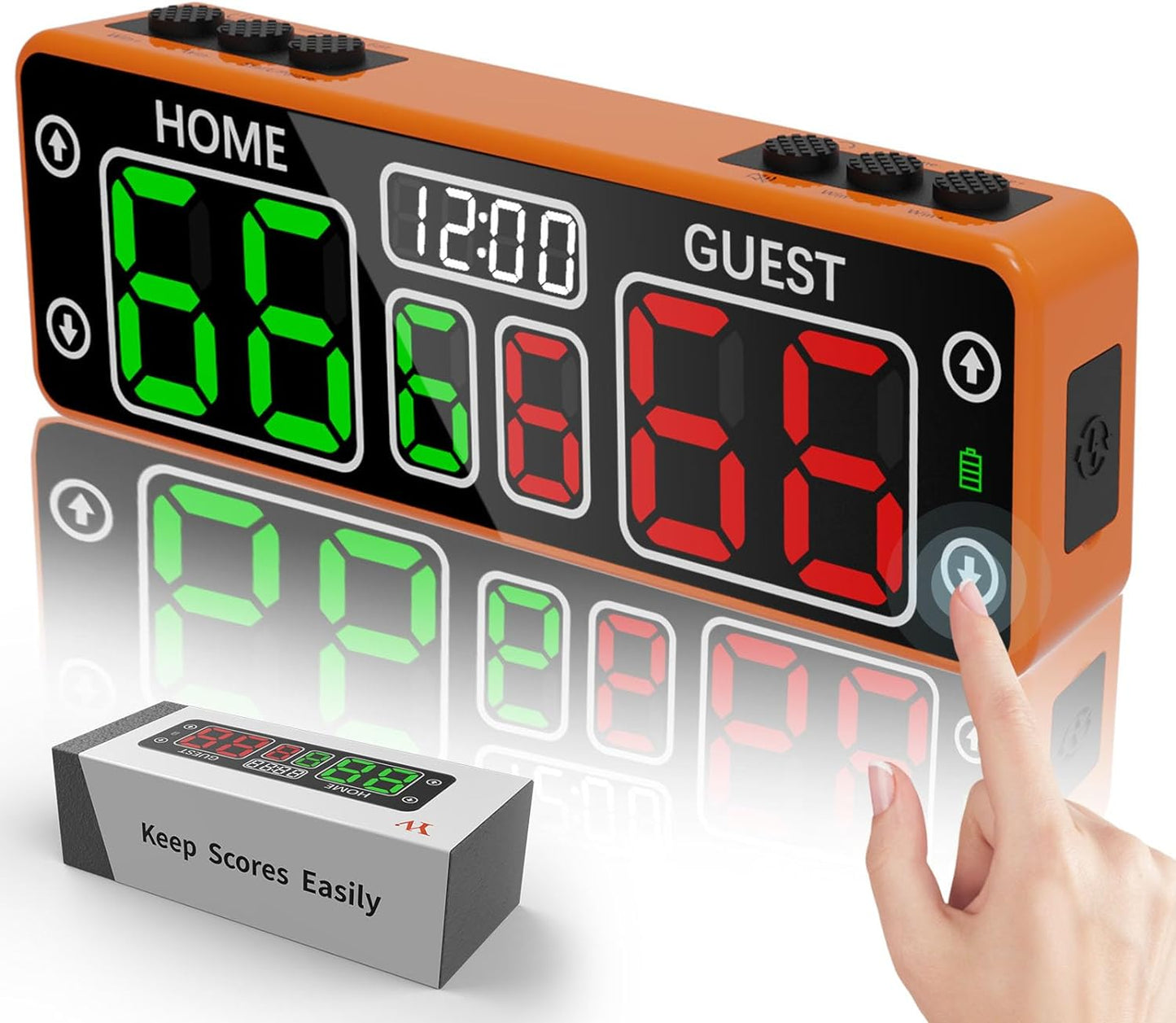 YZ Upgraded Digital Scoreboard with Timer, Mini Magnetic Electronic Scoreboard, LED Portable Scoreboard Basketball, Cornhole Score Keeper for Indoor&Outdoor Games