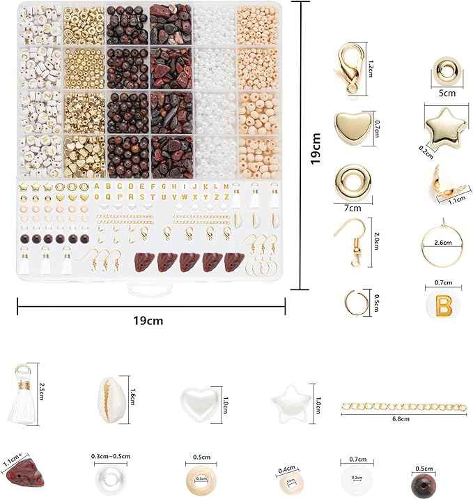 Xylise Jewelry Making Supplies Kit Natural Stone Beads for Irregular Natural Stone with for DIY Craft Bracelet Necklace Earrings for Adults(Red)
